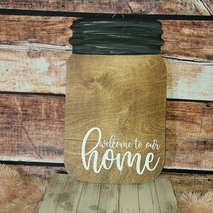 Mason Jar Welcome Sign